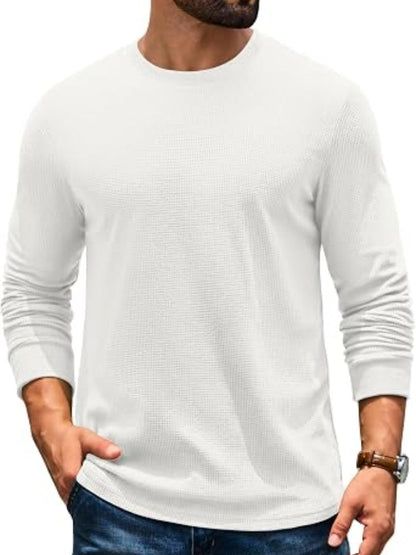 Waffle Knit Thermal Crew Neck Shirt (US Only)