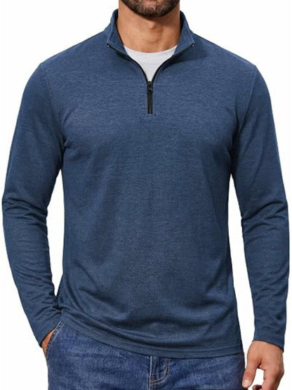 Lightweight Mock Neck Quarter Zip Long Sleeve Pullover (US Only)