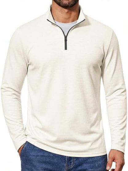 Lightweight Mock Neck Quarter Zip Long Sleeve Pullover (US Only)