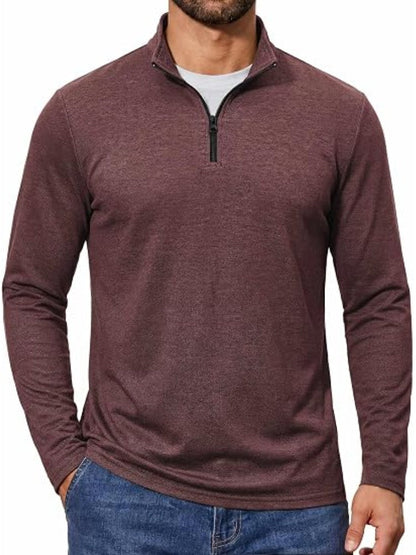 Lightweight Mock Neck Quarter Zip Long Sleeve Pullover (US Only)