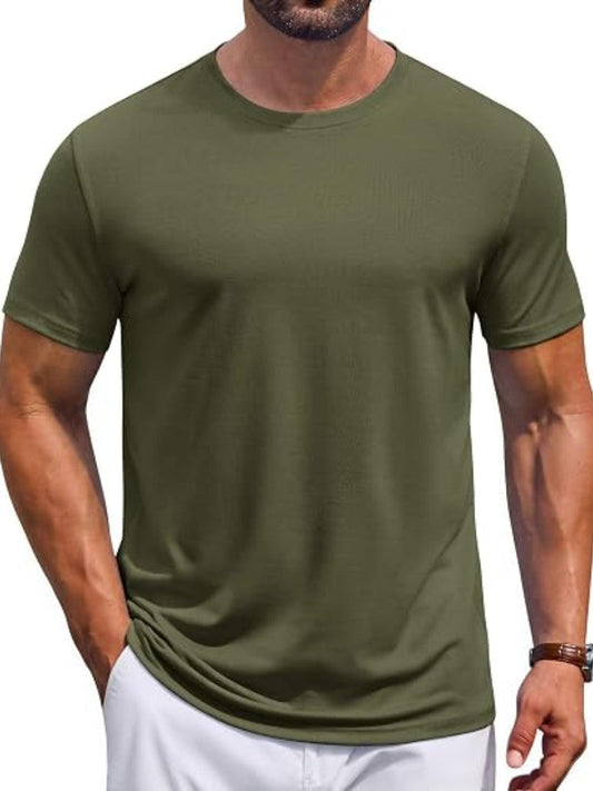 Casual Crew Neck Short Sleeve Basic T-Shirt (US Only)