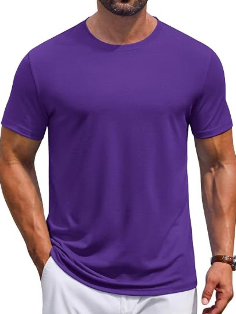 Casual Crew Neck Short Sleeve Basic T-Shirt (US Only)