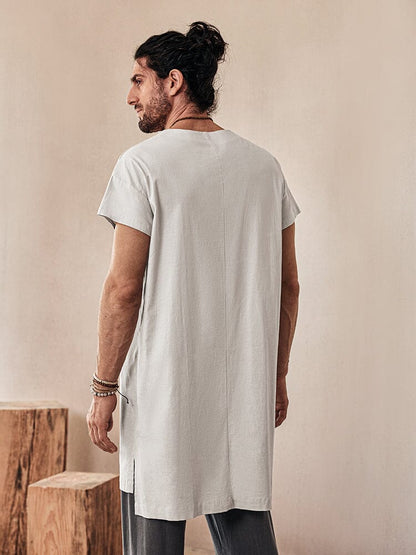 Soft Linen Blend Long Top