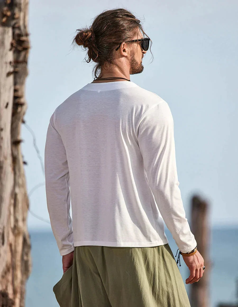 Loose V Neck Long Sleeves Shirt (Live Only)