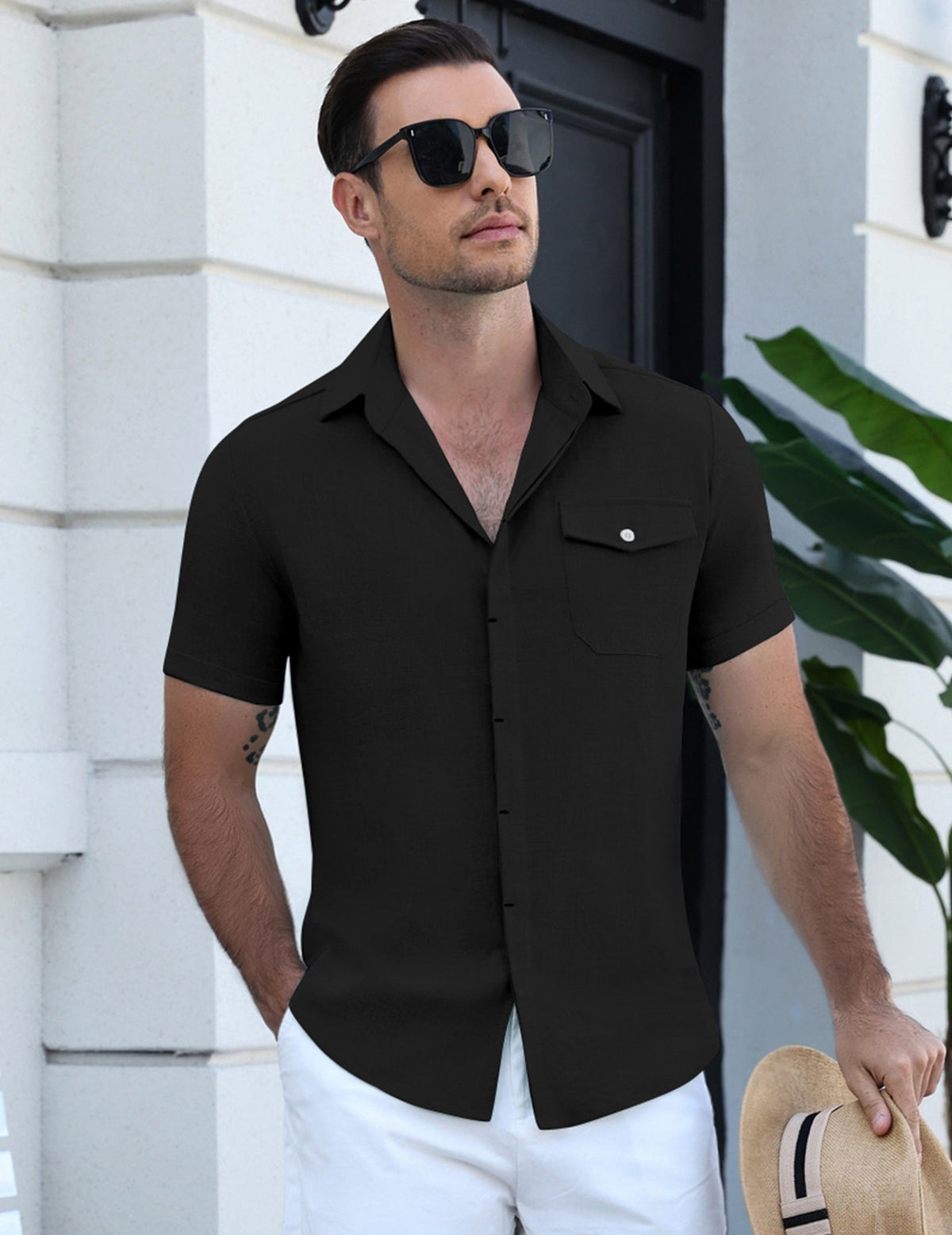 Casual Button Down Short Sleeve Shirt with Pocket (US Only)