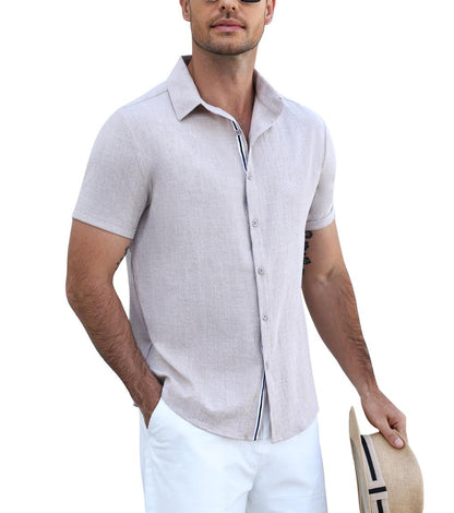 Timelss Contrast Placket Short Sleeve Shirt (US Only)