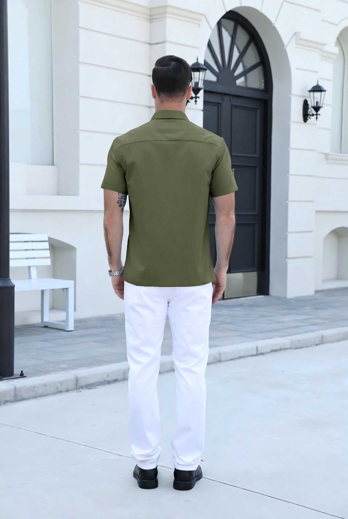 Casual Button Down Short Sleeve Dress Shirt (US Only)