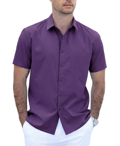 Casual Button Down Short Sleeve Dress Shirt (US Only)
