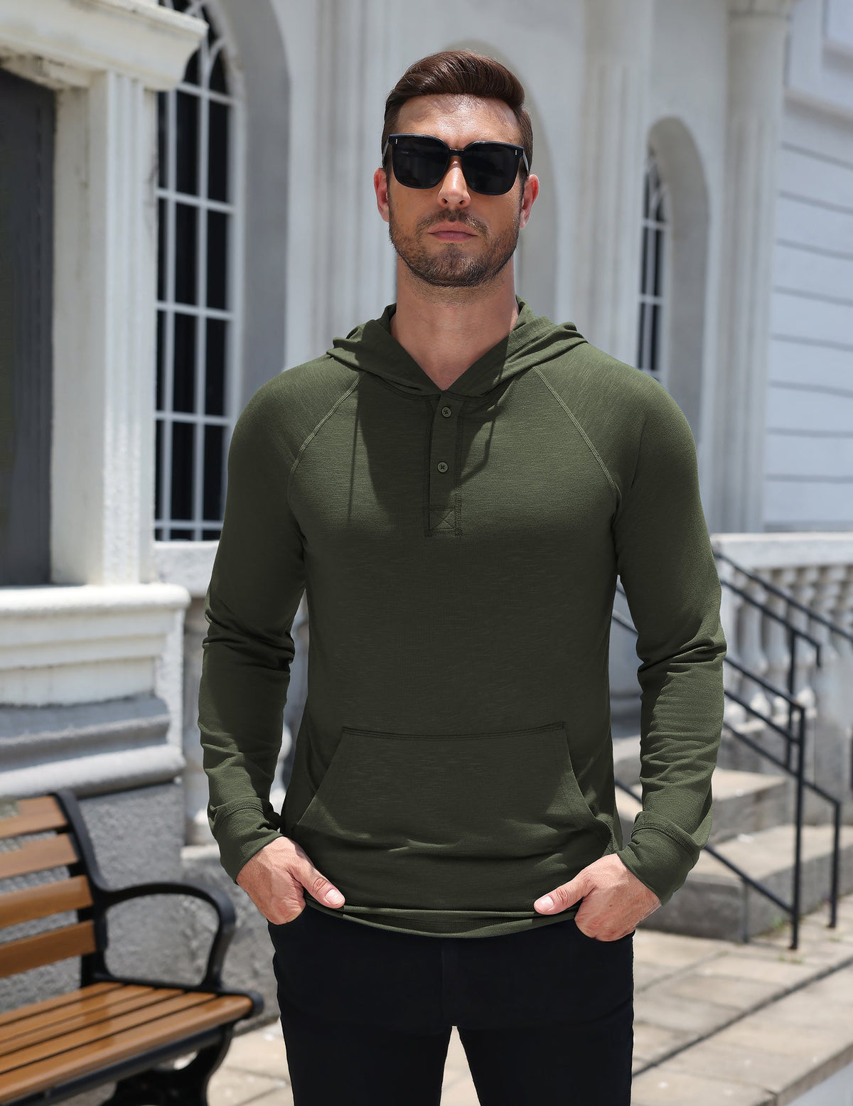 Casual Comfort Travel Henley Hoodie (US Only)