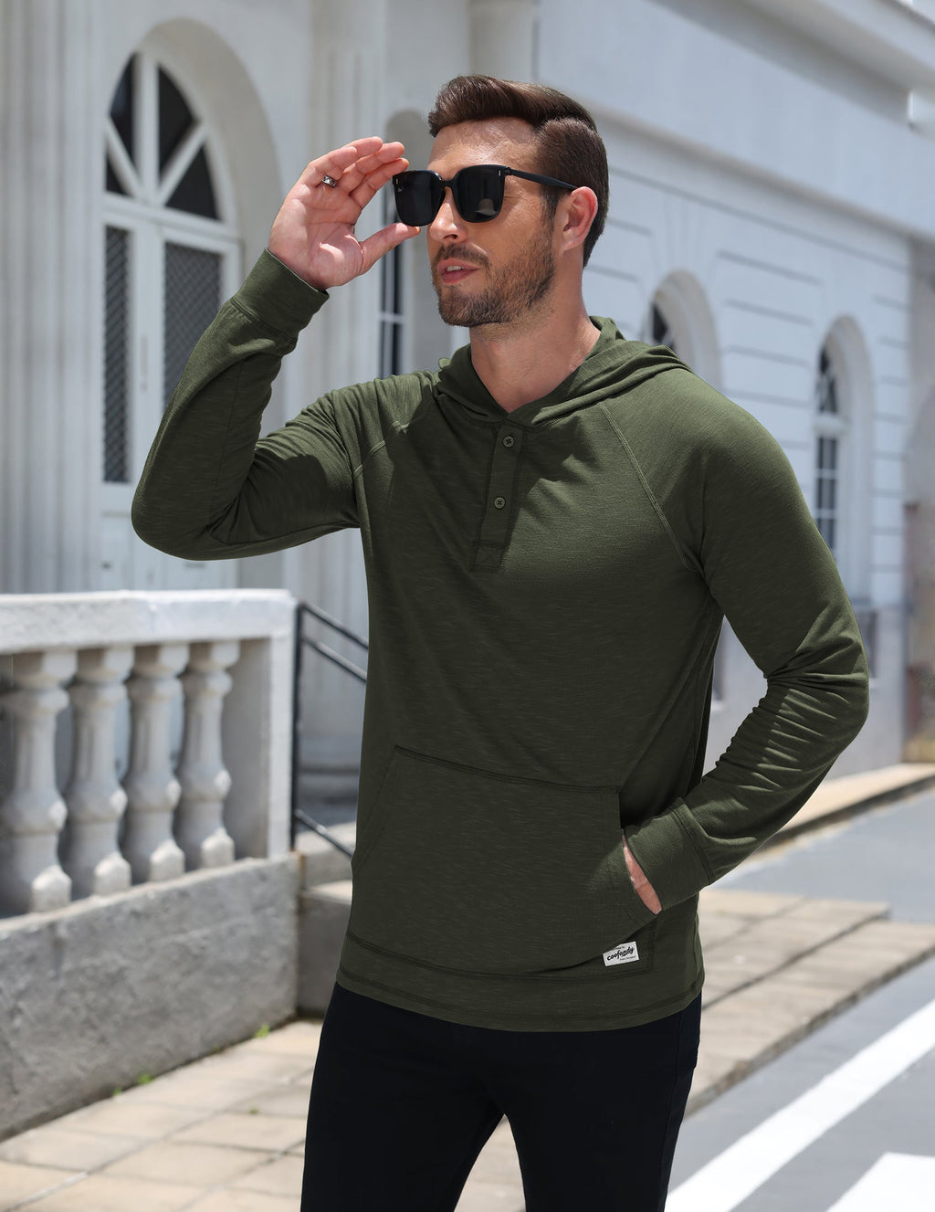 Casual Comfort Travel Henley Hoodie (US Only)