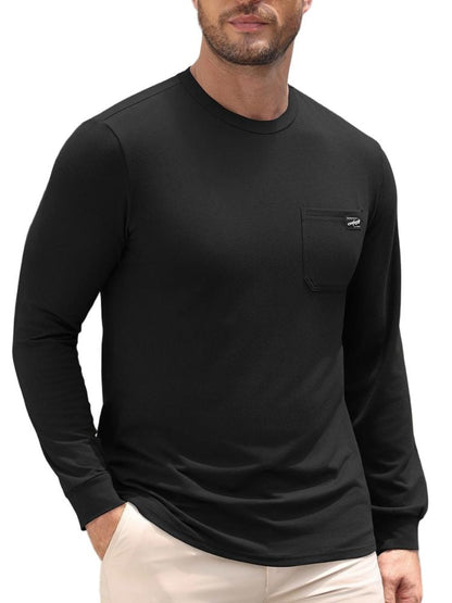 Regular Fit Crewneck Long Sleeve Pocket T-Shirt (US Only)