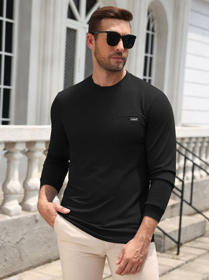 Regular Fit Crewneck Long Sleeve Pocket T-Shirt (US Only)