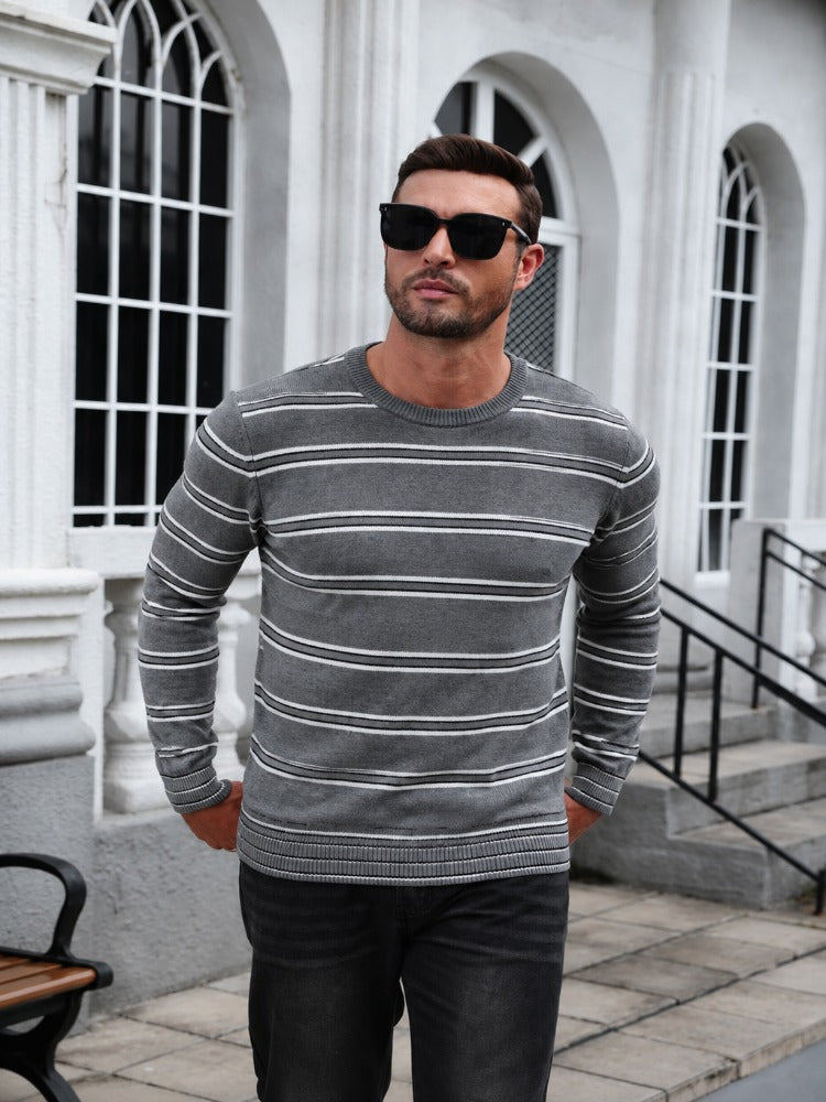 Striped Crewneck Knit Sweater (US Only)
