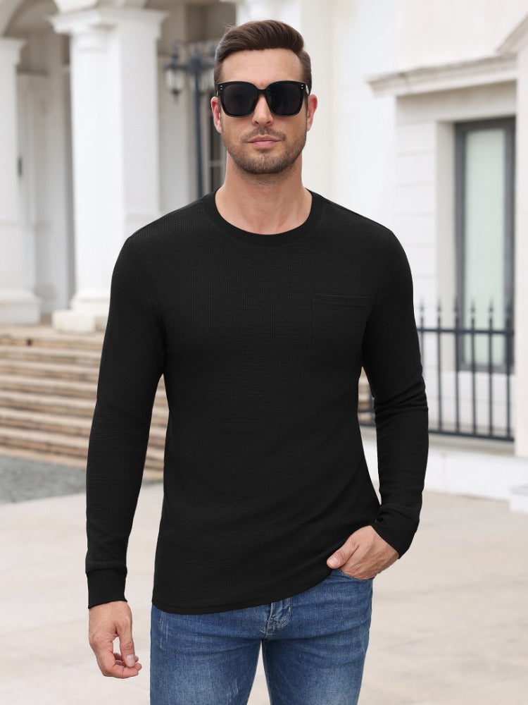 Waffle Knit Long Sleeve T-Shirt (US Only)