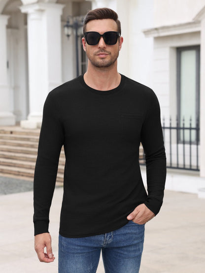 Waffle Knit Long Sleeve T-Shirt (US Only)