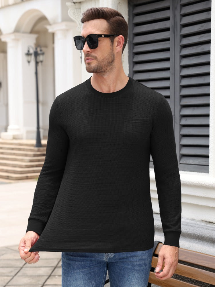 Waffle Knit Long Sleeve T-Shirt (US Only)
