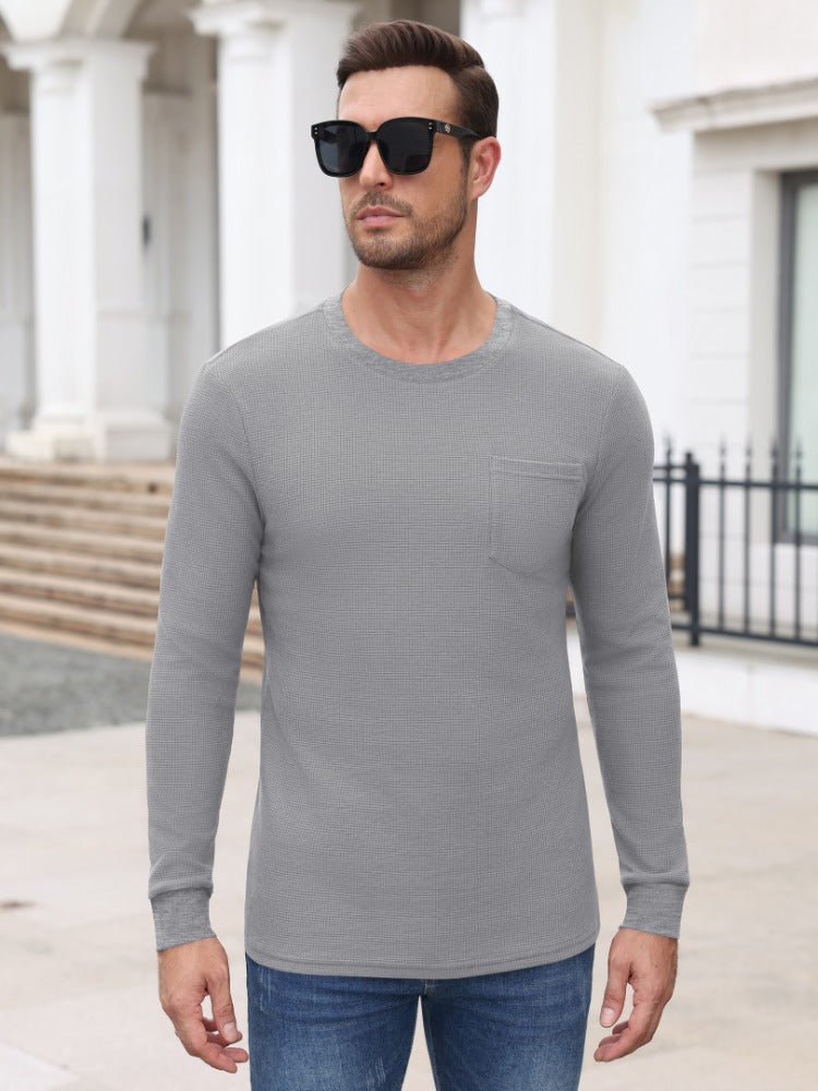Waffle Knit Long Sleeve T-Shirt (US Only)