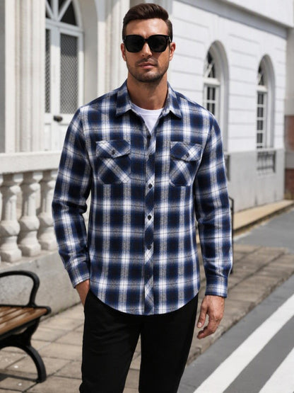 Lightweight Plaid Long Sleeve Flannel Button Down Shirt (US Only)