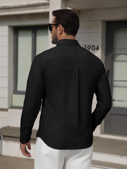 Wrinkle Free Stretch Long Sleeve Button Down Dress Shirt (US Only)