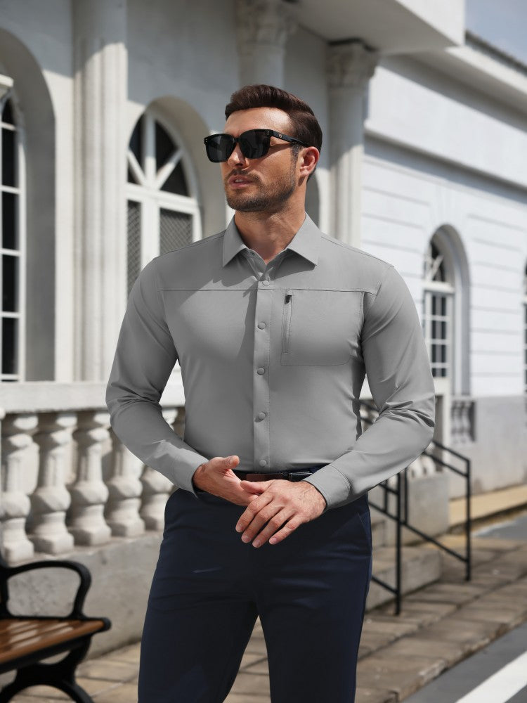 Lightweight Long Sleeve Snap Button Sun Shirt (US Only)