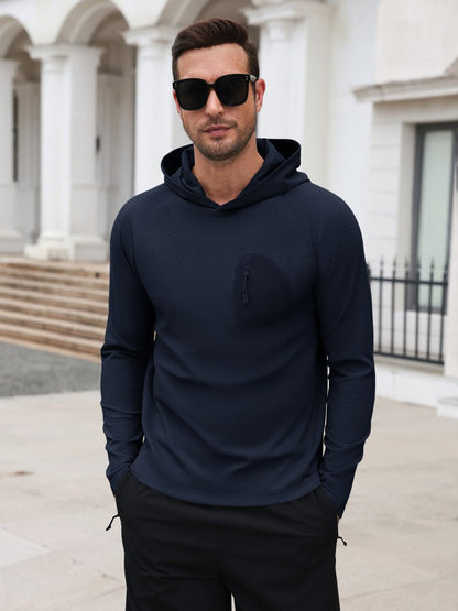 Waffle Knit Stretch Pullover Hoodie (US Only)