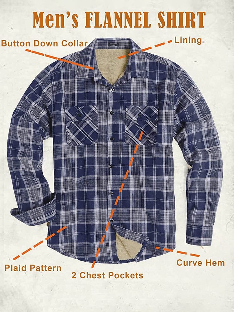 Lined Flannel Plaid Long Sleeve Shirt (US Only)