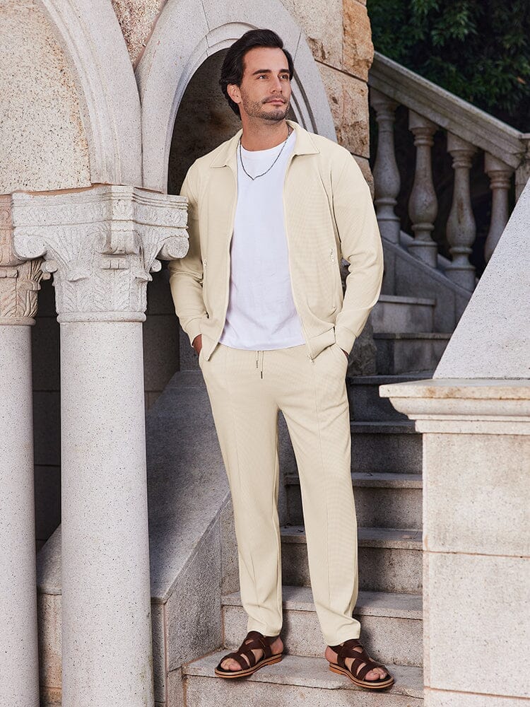 Athleisure Soft Waffle Jacket Set (Live Only)