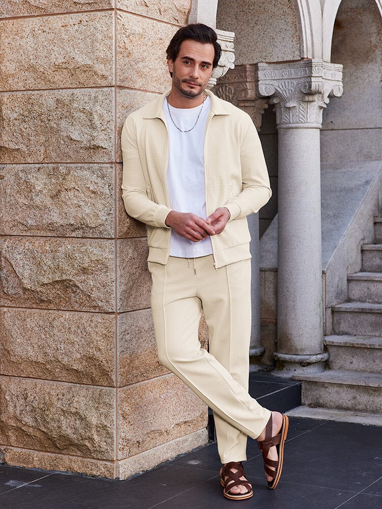 Athleisure Soft Waffle Jacket Set (Live Only)