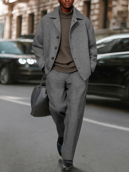 Smart Casual Chic Jacket Pants Set