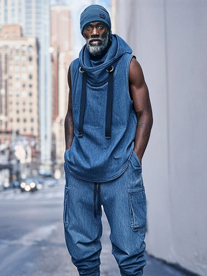 Active Denim 2-Piece Streetwear Set