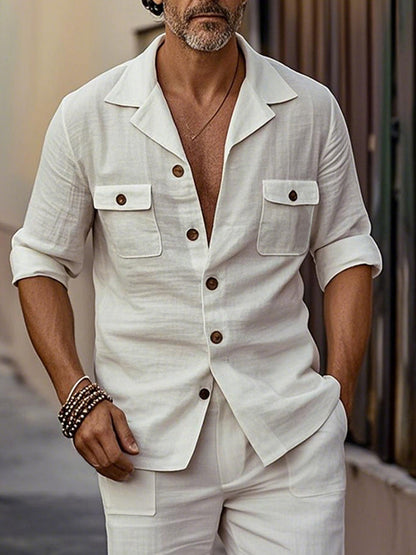 Lightweight Cotton Suit Jacket Shorts Set