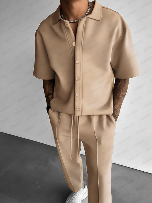 Elegant Versatile Shirt Pants Set