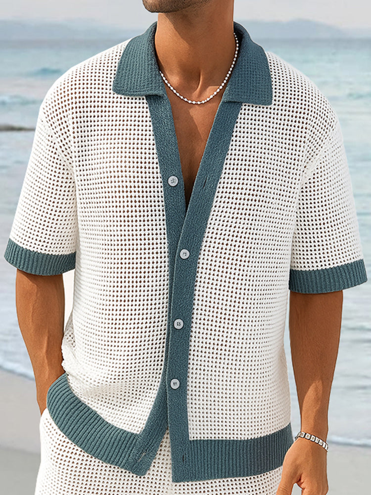 Fashion Knit Mesh Color-Blocking Set
