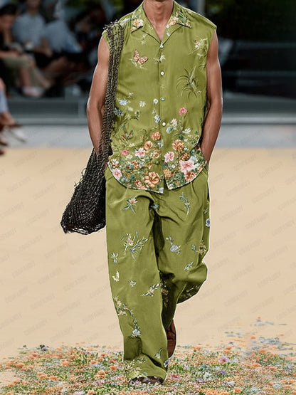 Casual Floral Printed Vacation 2-Piece Set