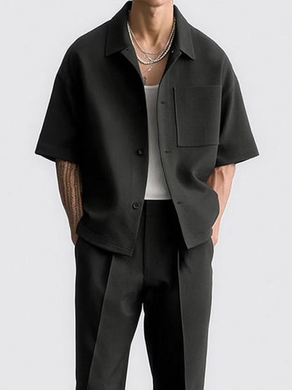 Casual Versatile Look Shirt Pants Set