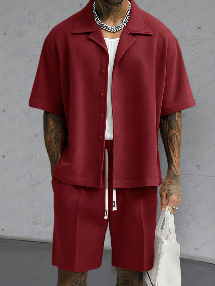 Modern Basic Shirt Shorts Set