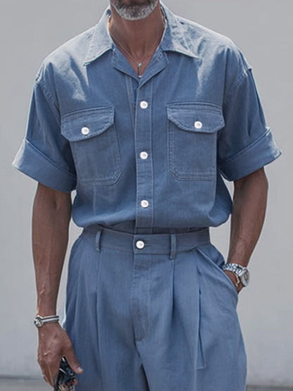 Cargo Loose Fit Denim 2-Piece Set