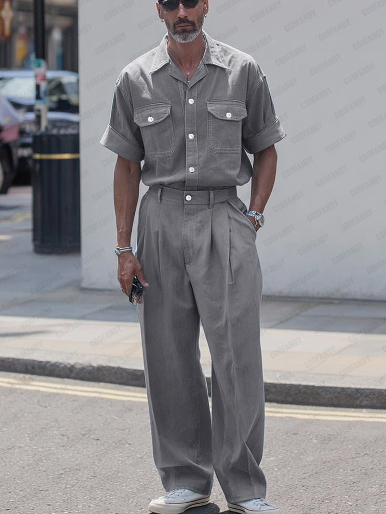 Cargo Loose Fit Denim 2-Piece Set