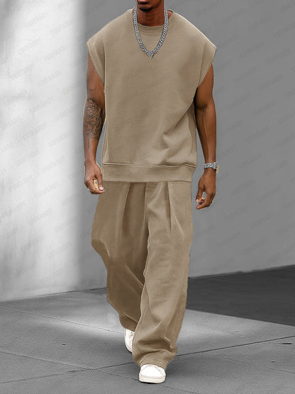 Urban Street Style Tank Top Pants Set