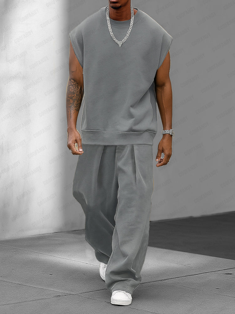 Urban Street Style Tank Top Pants Set