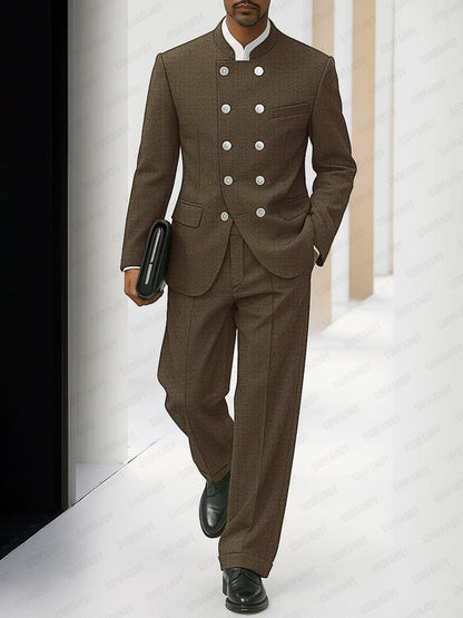 Elegant Tailored Double Breasted Thin Suit Set