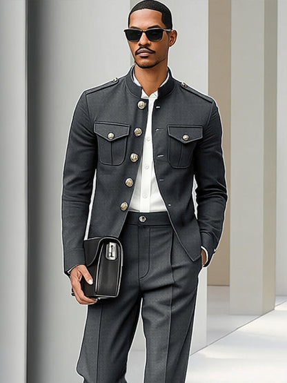 Modern Utility Cargo Thin Jacket Pants Set