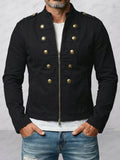 100% Cotton Two-Way Zip Gothic Military Jacket