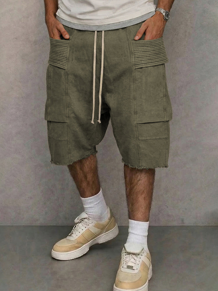 Street Style Drawstring Cargo Shorts
