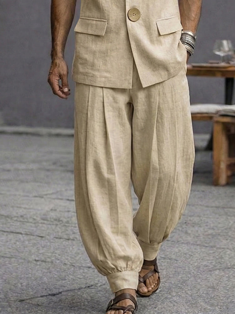 Premium Minimalist Cotton Vest Pants Matching Set