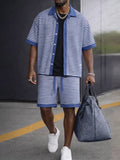 Sporty Contrast Color Stripe 2-Piece Set