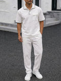 Smart Casual Contrast Trim Polo Shirt Set