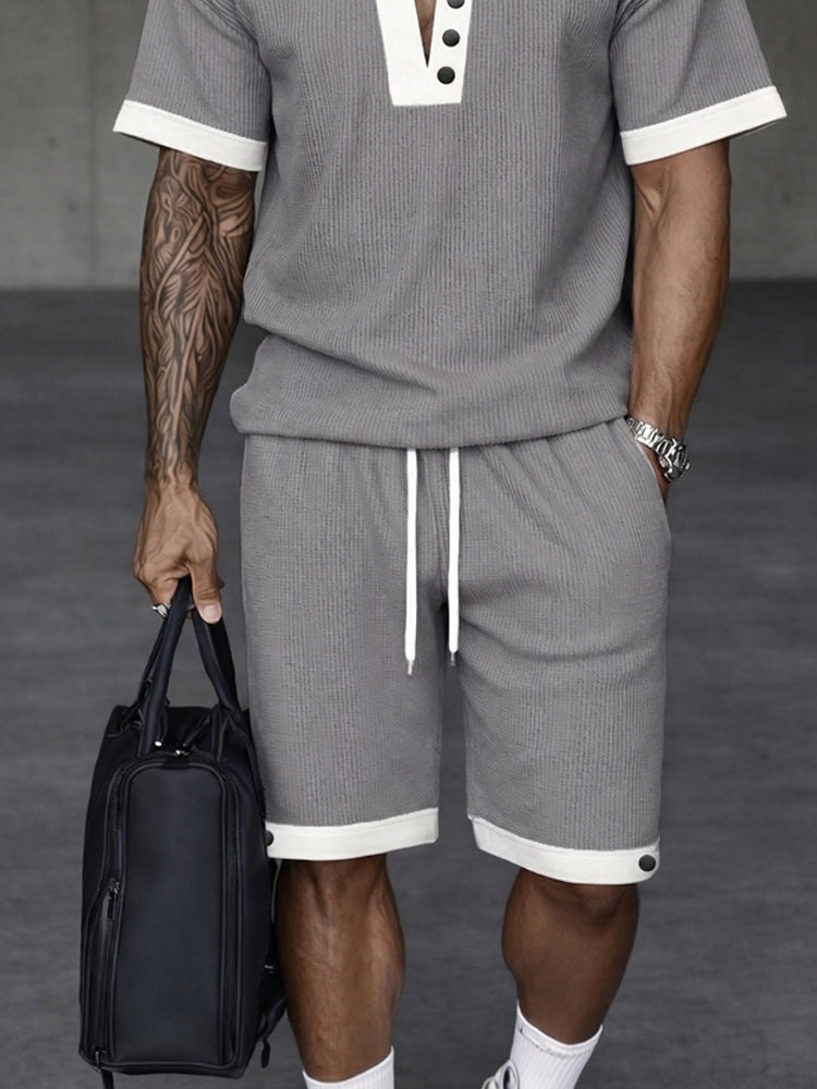 Modern Athleisure Contrast Trim Matching Set