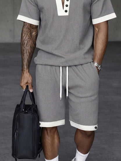 Modern Athleisure Contrast Trim Matching Set