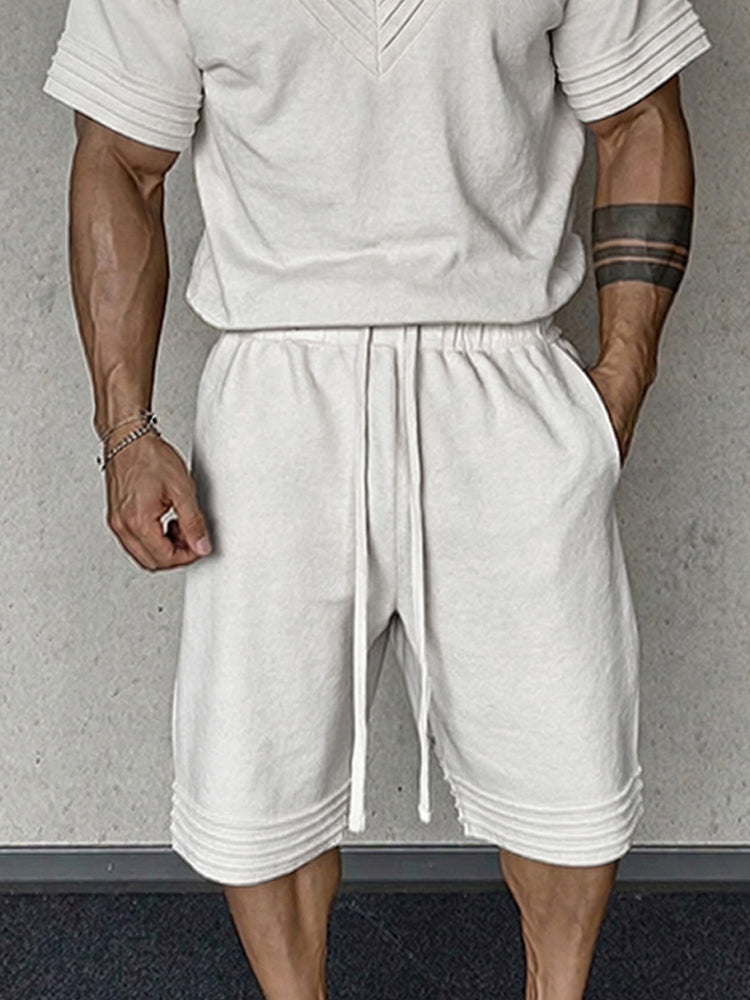 Casual Sporty Streetwear Shorts Set